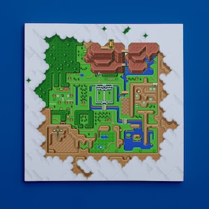 Legend of Zelda: A Link to the Past, Map of Hyrule (12&quot; x 12&quot;) - Canvas Wrap Print
