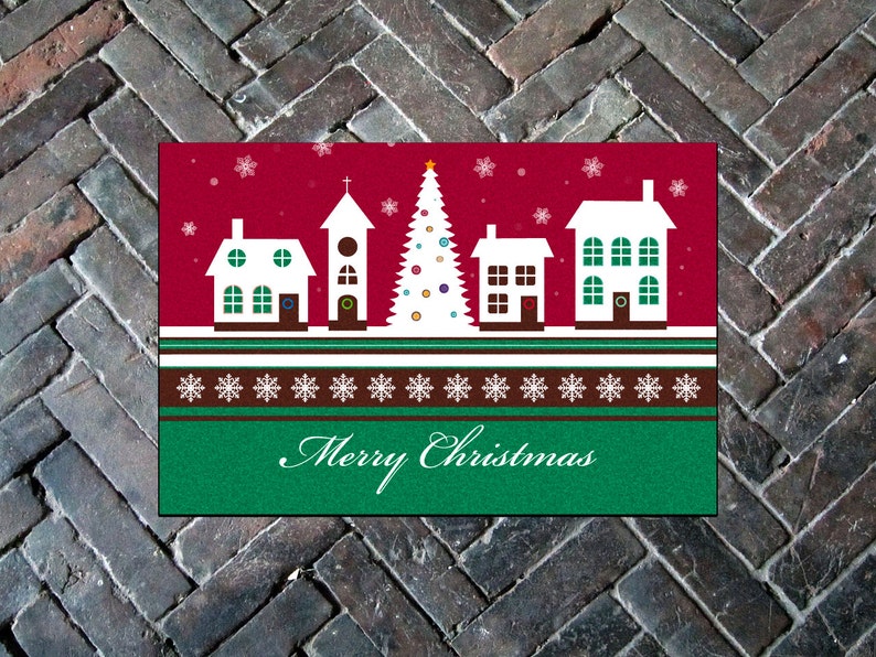 Merry Christmas Door Mat Rug 24 X 36 available Etsy