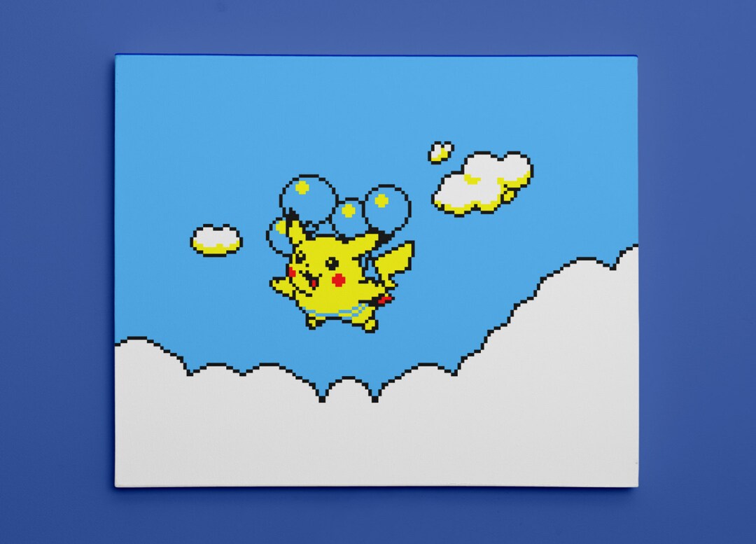 Flying Pikachu from Pokemon Yellow cross stitch by Lil-Samuu