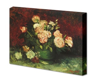 The Art Wall Van Gogh Roses and Peonies Gallery Wrapped Canvas Art