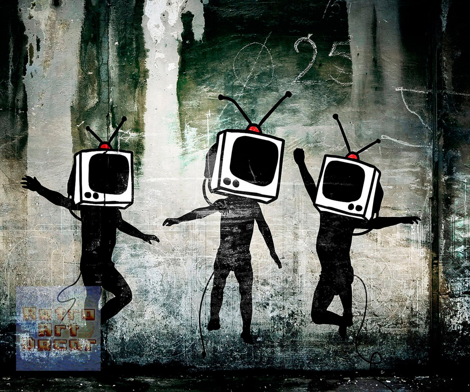 Banksy TV Heads 11 X 14 Canvas Wrap Print Etsy