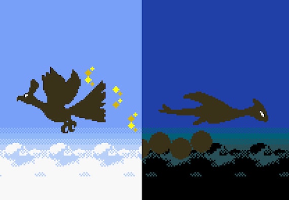 The legendary Pokemon Gold and Pokemon Silver title screens