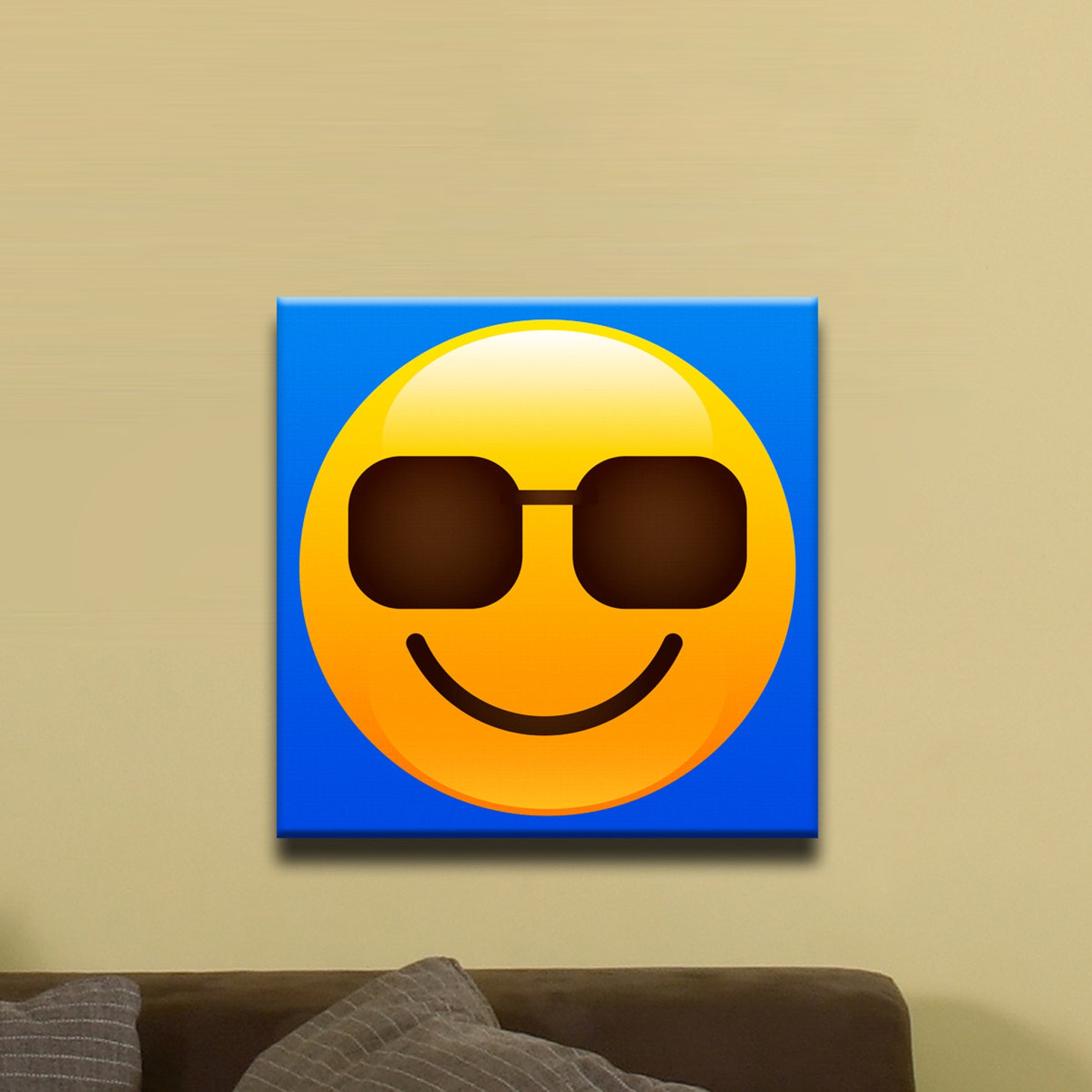 Sunglasses Smiley Face Shiny Emoji 12 X 12 Etsy