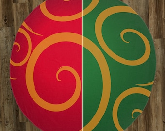 Christmas Ornament (Available in Red & Green) 60" Round Rug -OR Towel
