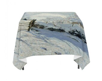 Claude Monet's "The Magpie", Linen Table Cloth