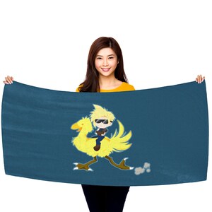 Chocobo Rider Cloud 30&quot; x 60&quot; Microfiber Beach Towel