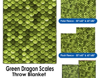 Green Dragon Scales - Throw Blanket / Tapestry Wall Hanging