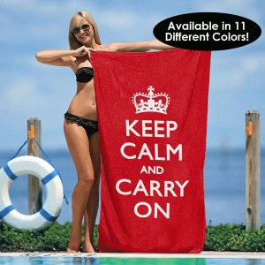 Keep Calm and Carry On Beach Towel 30&quot; x 60&quot;