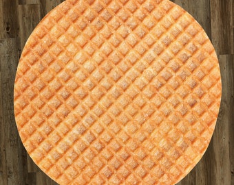 Waffle Cone 60" Round Microfiber Towel OR Area Rug