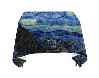 Vincent Van Gogh's "Starry Night", Linen Table Cloth