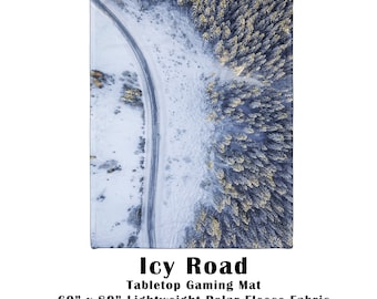 Icy Road Battle Gaming War Mat  60" x 80" Polar Fleece