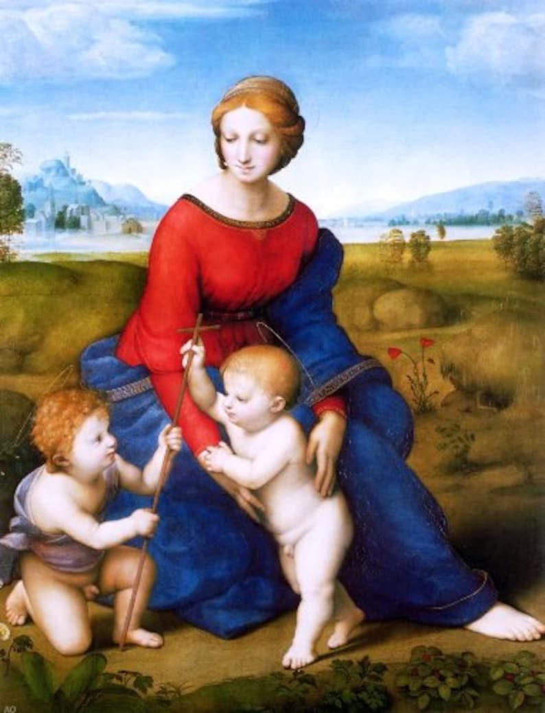 Raphael Madonna of the Meadow (also Known as Madonna Del Prato) - 18" X ...