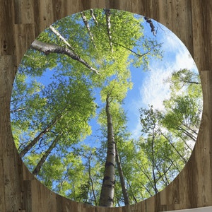 Tree Canopy 60&quot; Round Microfiber floor RUG