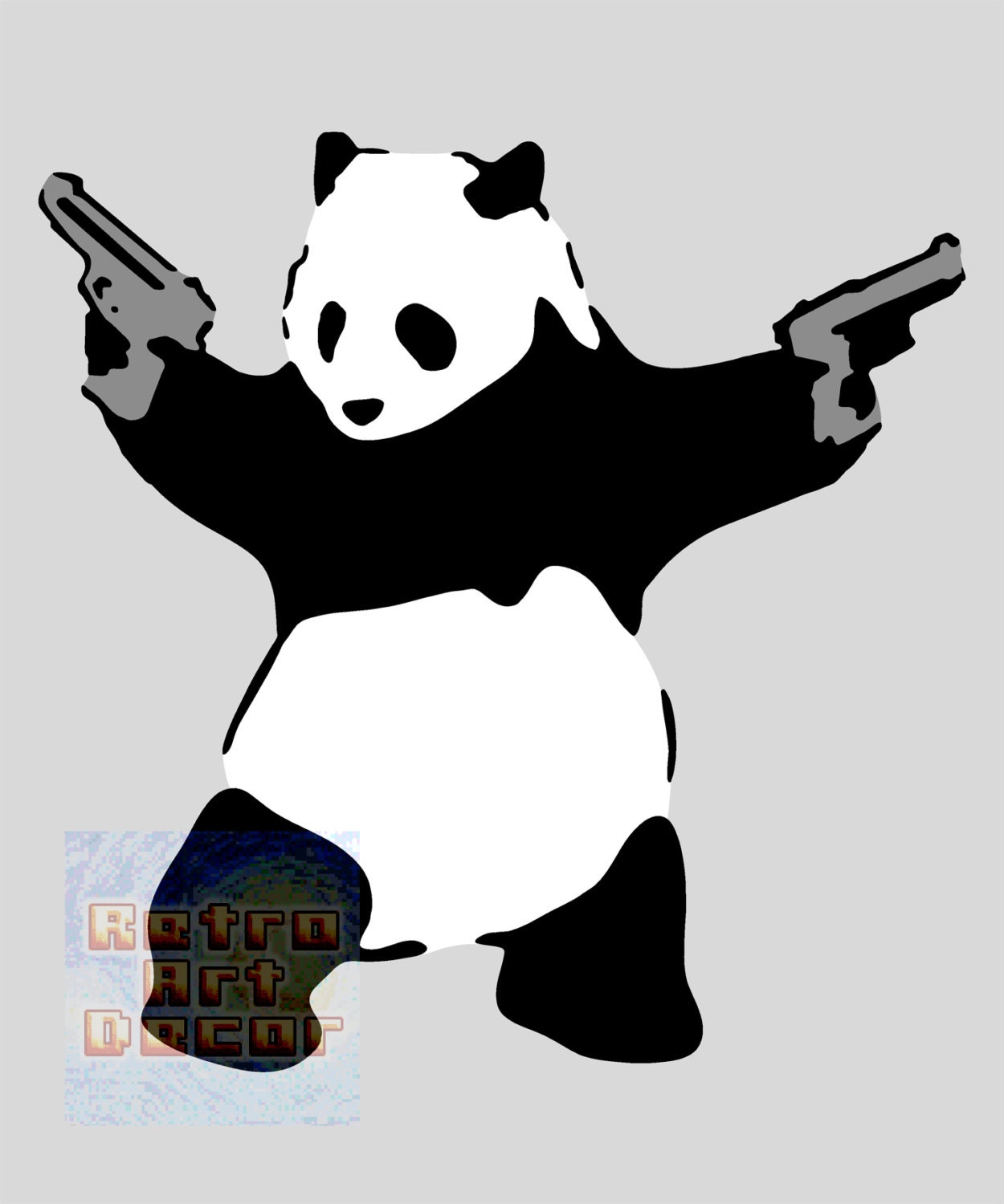 WCP バンクシー PANDA WITH GUNS リプロダクション バンクシー『銃を持つパンダ』は本物？意味やいつどこで描かれた