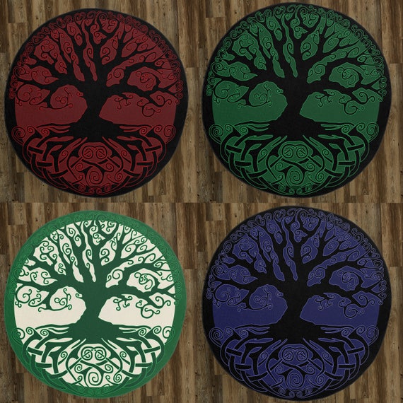 Arbre De Vie Celtique 60 Serviette De Plage De Microfibre Ronde