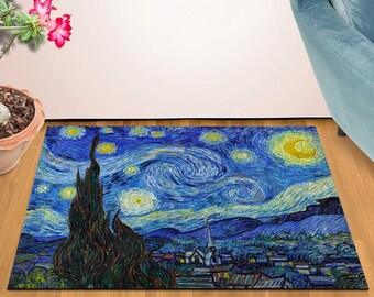 2' x 3' Area Rug Door Mat Van Gogh Starry Night HD