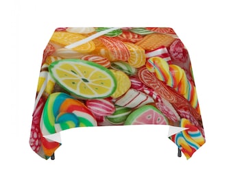Colorful Candy, Linen Table Cloth