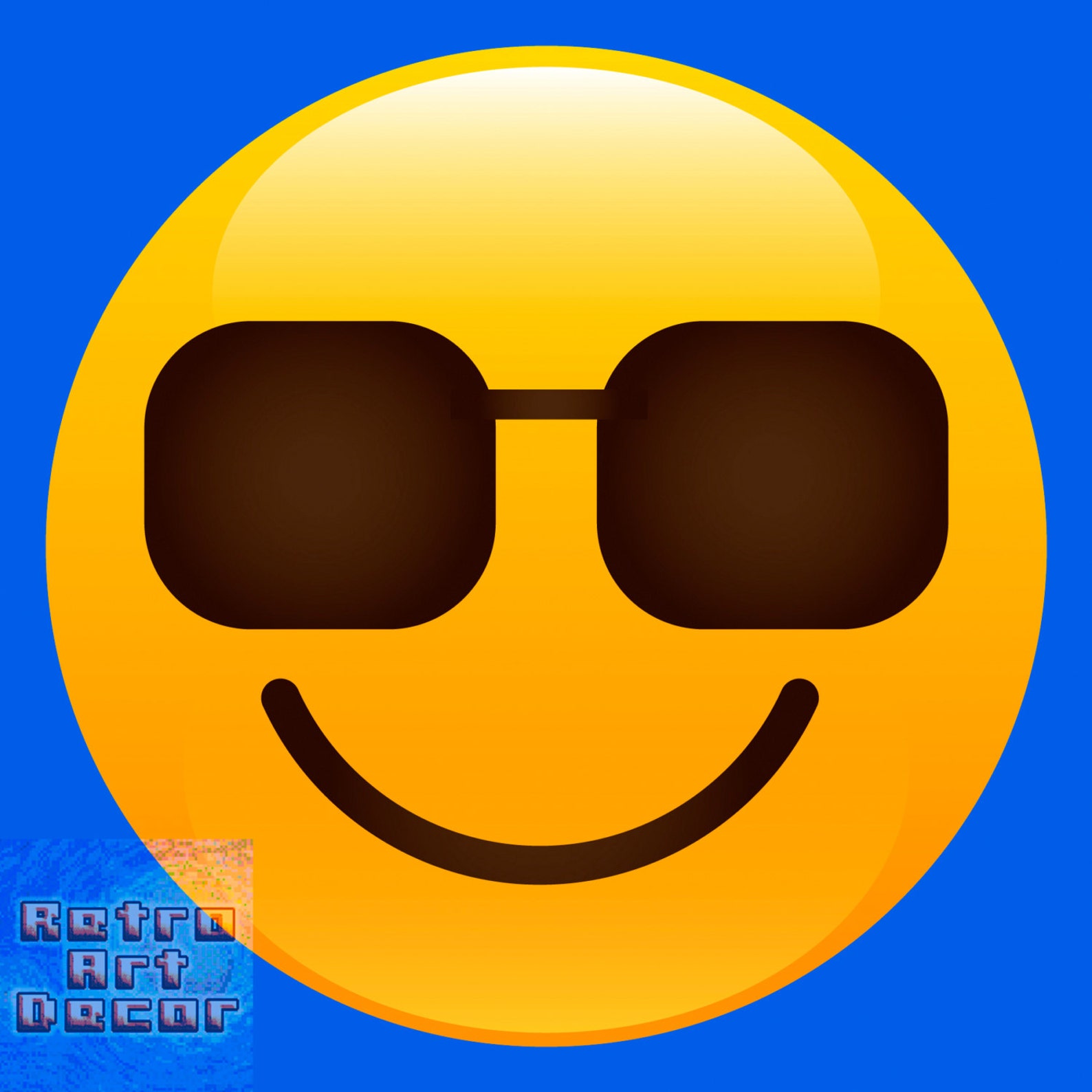 Sunglasses Smiley Face Shiny Emoji 12 X 12 Etsy