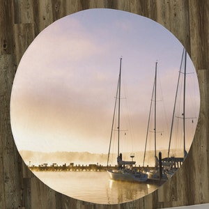 Sailboats at Sunset 60" Round Rug -OR- Towel