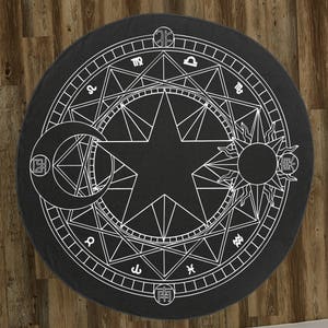 Sakura's Magic Circle 60" Round Area Rug -OR- Towel