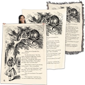 Alice and the Cheshire Cat - Throw Blanket / Tapestry Wall Hanging