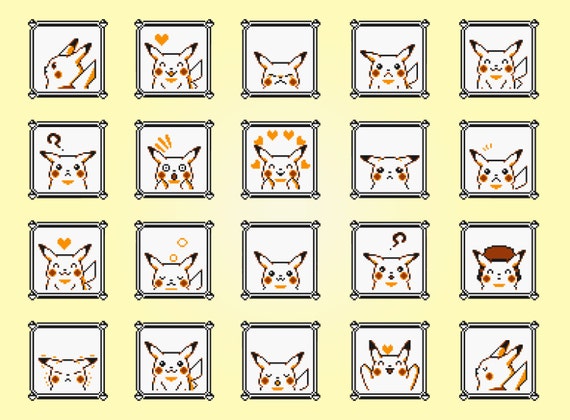 Pokemon Yellow Pikachu Faces 18 X 24 Canvas Wrap Print