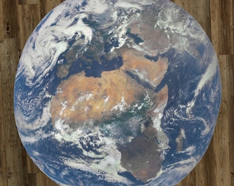 The Planet Earth 60" Round Microfiber floor RUG -OR- Towel