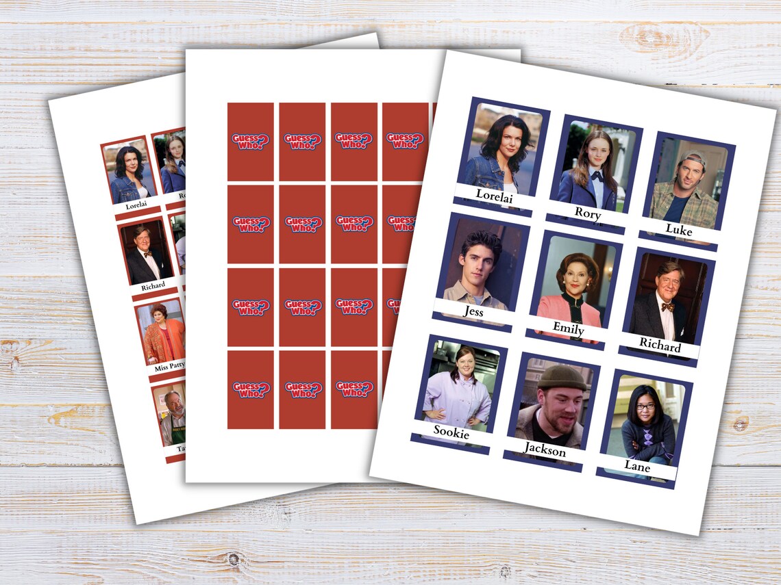 Gilmore Girls Printable Guess Who Game Cards Christmas Gift | Etsy
