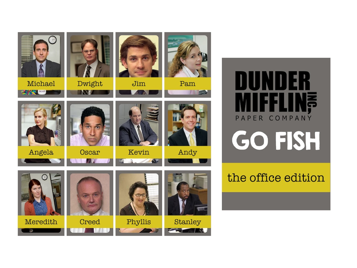 The Office Dunder Mifflin Printable Go Fish Game Cards | Etsy