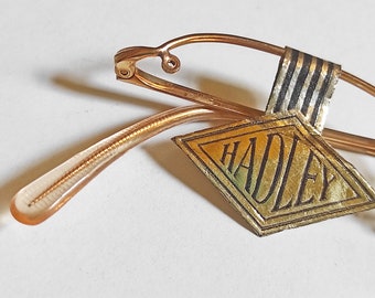 Marco de gafas antiguo "Rosslyn Hadley, en metal dorado "40 Gold-Filled" vintage 1920s (pequeño) NOS