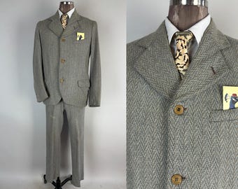 1930s Formal Frank Tuxedo | Vintage 30s Three Piece Black Wool