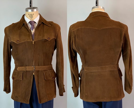 1930s Belted Back Outdoors Jacket | Vintage 30s M… - image 1