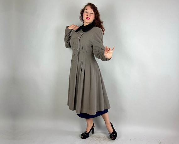 1940s Princess in Pewter Coat | Vintage 40s Grey … - image 3