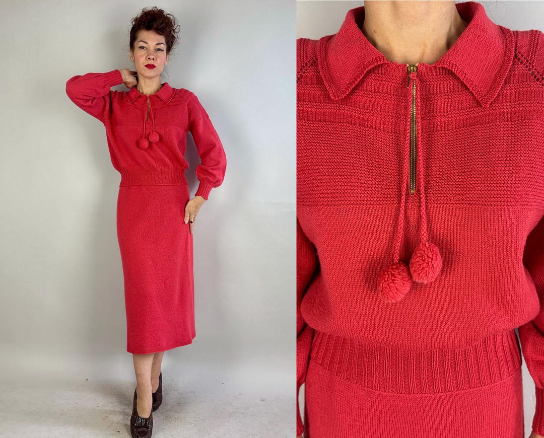 Rare 1940s Catalina Pom Pom Sweater