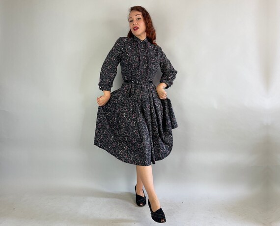 1940s Key to Your Heart Dress | Vintage 40s Black… - image 2