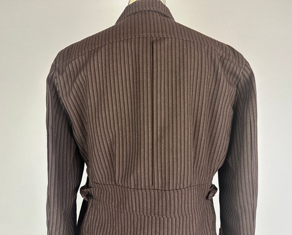 1940s Chic Stripes Cinch Jacket | Vintage 40s Bro… - image 6