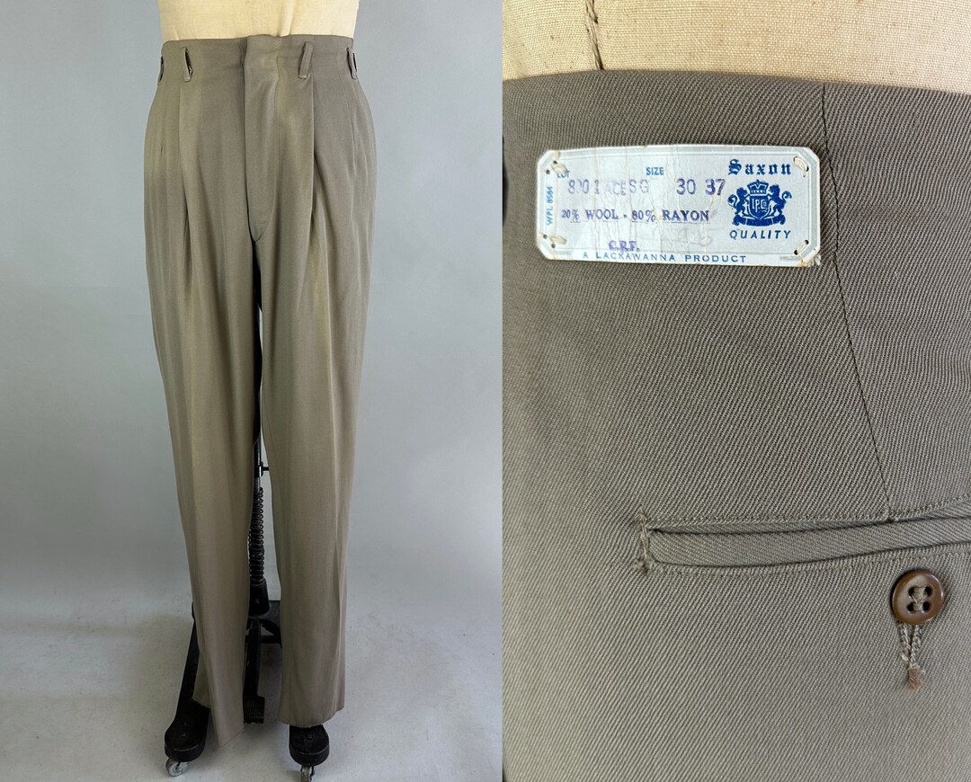 Wool Saxony Low-rise Wide pants-