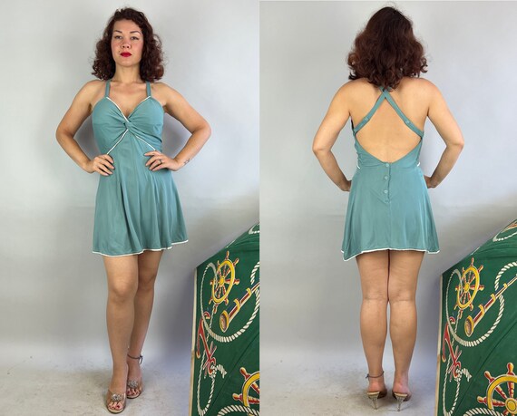 1930s By the Sea Swimsuit Romper | Vintage 30s Se… - image 8