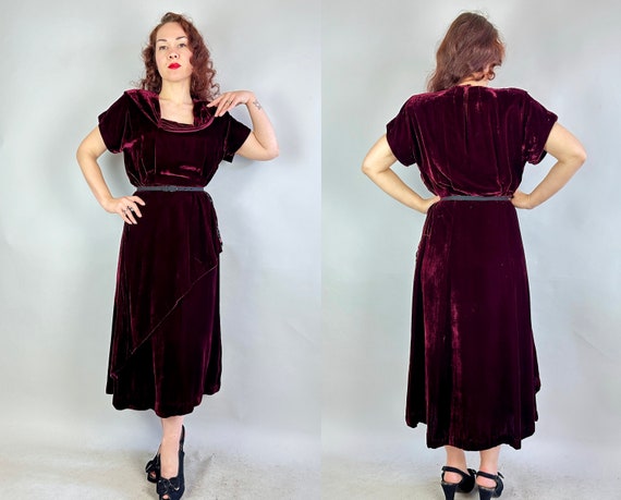 1940s Molly's Mulled Wine Dress | Vintage 40s Bur… - image 9