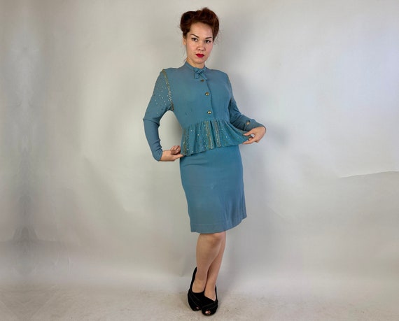 1940s Stupendous in Studs Dress | Vintage 40s Dus… - image 2