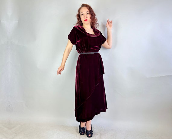 1940s Molly's Mulled Wine Dress | Vintage 40s Bur… - image 6