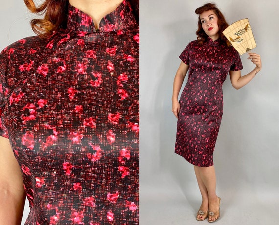 1950s Everything's Coming up Roses Cheongsam Vintage 50s - Etsy