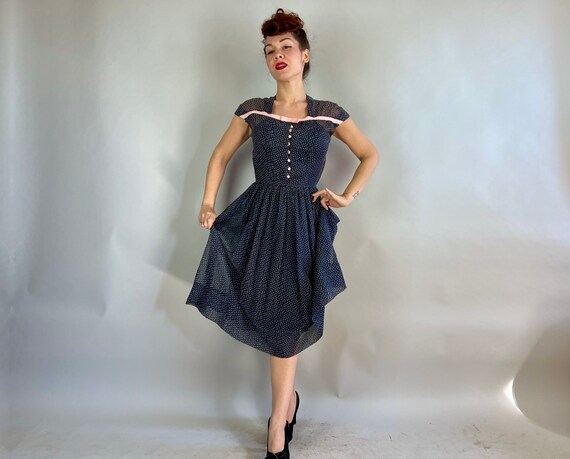 1940s Polka Dot Perfection Dress | Vintage 40s Na… - image 6