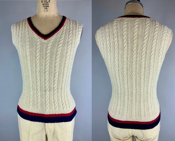 1930s How About a Game of Cricket Sweater Vest | … - image 7