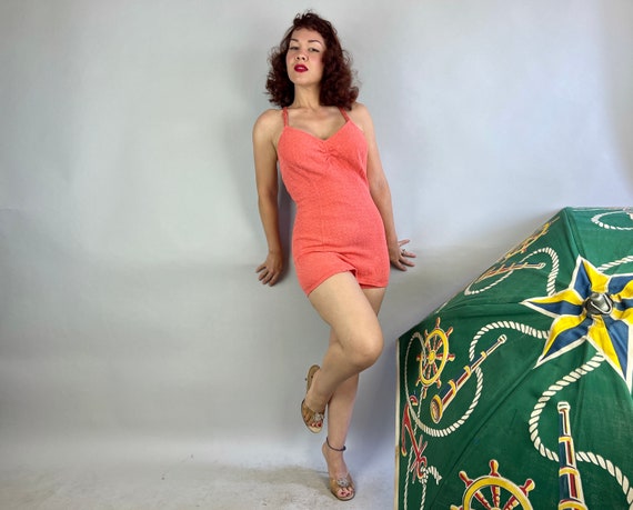 1930s Coral Caress Swimsuit | Vintage 30s Pinky O… - image 2