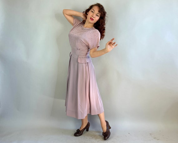 1940s Lively Lithe Lilac Dress | Vintage 40s Purp… - image 5