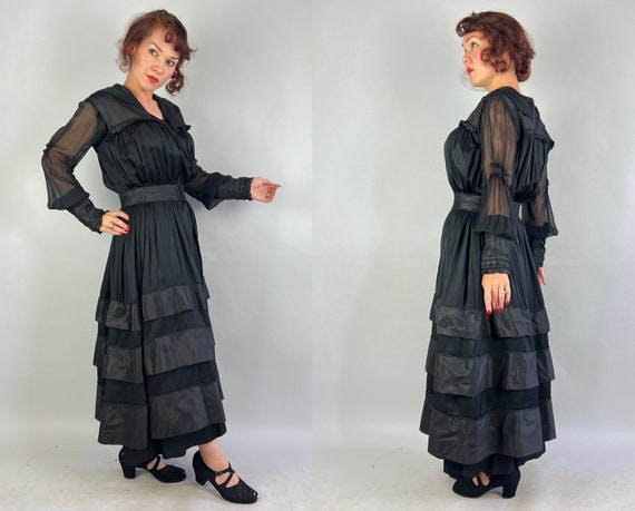 1910s Dark Delights Dress | Vintage Teens Antique… - image 8
