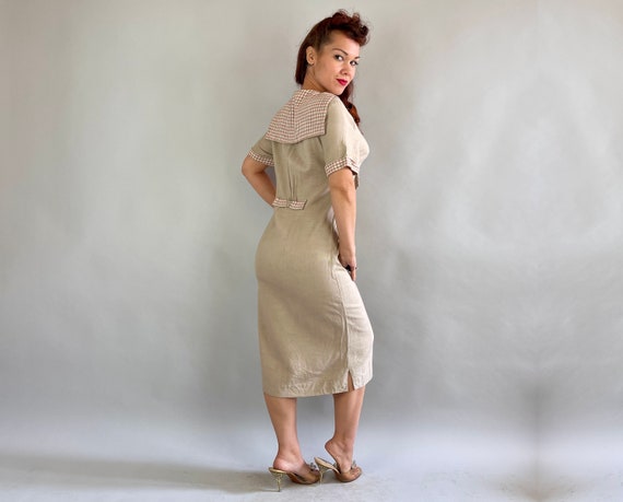 1940s Sahara Sandy Day Dress | Vintage 40s Sand B… - image 9