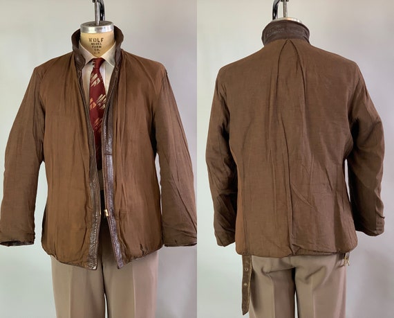 1930 Dandy Delinquent leren jas Vintage 30s Brown Motorcycle 1940 Rebel Schreeuwt Lederen Jas Vintage Mens 40s Chestnut