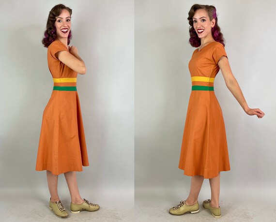 1940s Pumpkin Patch Perfect Dress | Vintage 40s O… - image 8